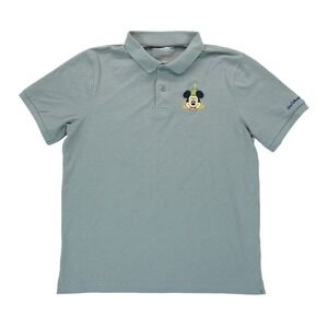 DISNEY MICKEY MOUSE WALT DISNEY WORLD 50TH ANNIVERSARY GRAY POLO SHIRT MEDIUM